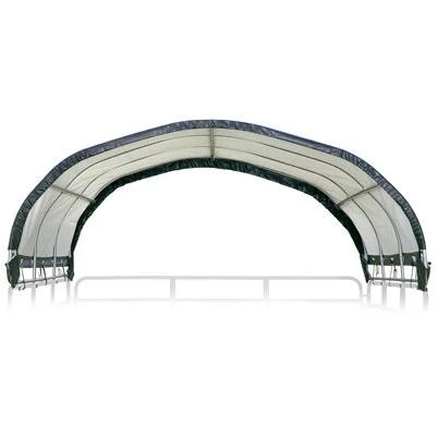 Corral Shelter with Green Water Resistant Cover and Steel Frame, 12 by 12 Feet, Panels Not Included
