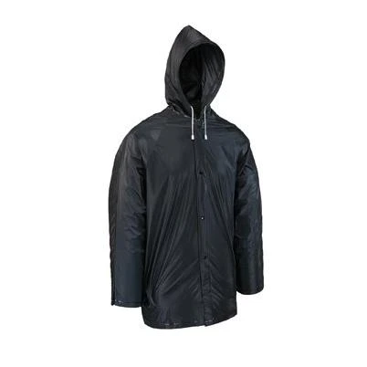 Two Piece Black Polyvinyl Chloride Rain Suit Large Size