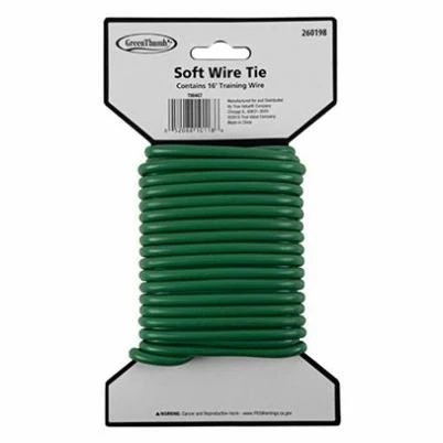 Light-Duty Soft Coated Plant Wire Tie, 16 Feet Length
