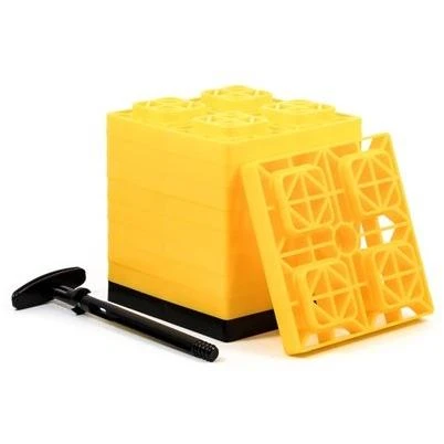 RV Fasten Leveling Blocks, T-Handle, Yellow, 2 x 2, 10-Pk.