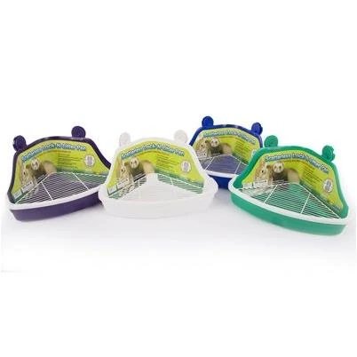 Scatterless Lock-N-Litter Pan with Wire Floor Panel for Small Animals