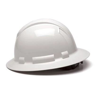 Ridgeline Full Brim Hard Hat in White Color for Head Protection