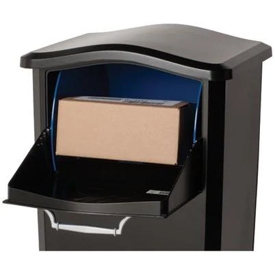Elephantrunk Black Cast Aluminum Parcel Drop Box for Secure Package Delivery
