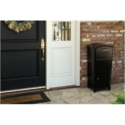 Elephantrunk Black Cast Aluminum Parcel Drop Box for Secure Package Delivery