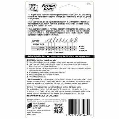 Super Glue Future Glue Liquid, 1 Gram Single Use Tubes, 6-Pk.