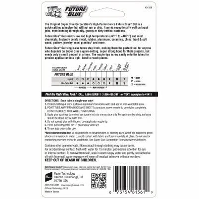 Super Glue Future Glue Gel, 1 Gram Single Use Tubes, 6-Pk.
