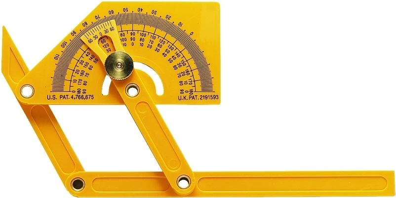 General 29 Angle Protractor with Locknut, 0 to 165 deg, Plastic