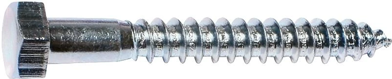 Midwest Fastener 01303 Lag Screw, 5/16 in Thread, 2-1/2 in OAL, Zinc