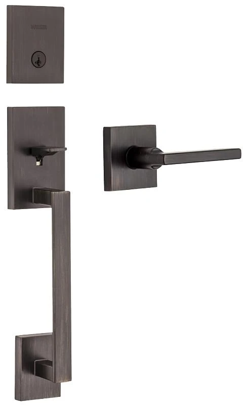 San Clemente/ Halifax Matte Black Handleset - Modern Door Entry Hardware