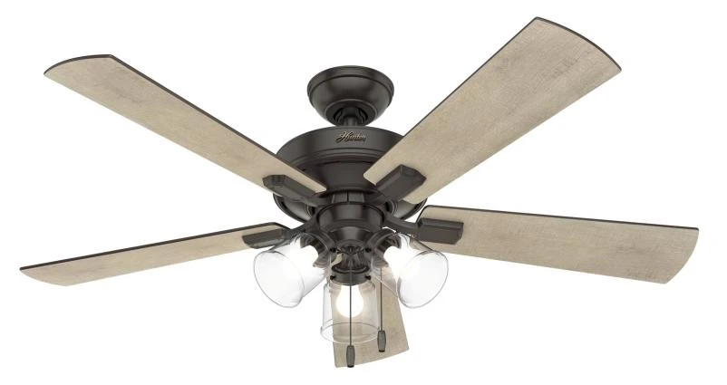 CEILING FAN 3 LIGHT NB BR 52IN