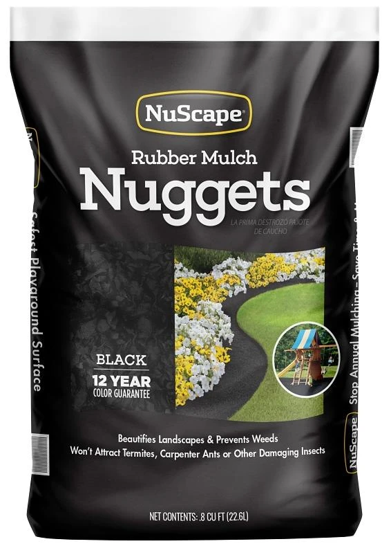 GroundSmart GSNG08BK72 Landscape Mulch, Rubber, Espresso Black, 0.8 cu-ft