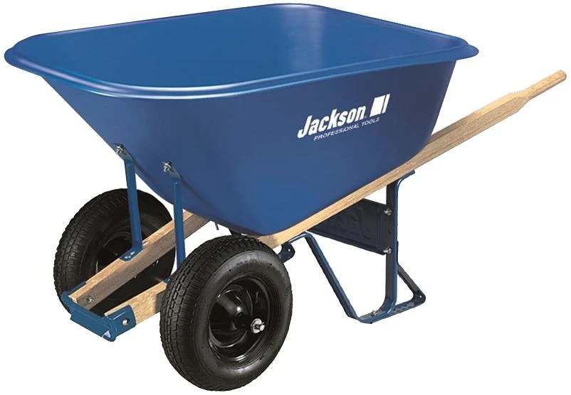 Jackson MP1010 Wheelbarrow, 10 cu-ft Volume, Poly, 2-Wheel, Pneumatic Wheel, 16 in Wheel