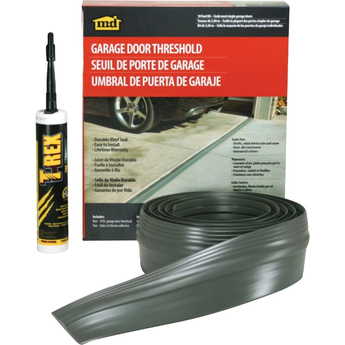 M-D Building Products 20 Ft. Gray Vinyl Garage Door Threshold Kit