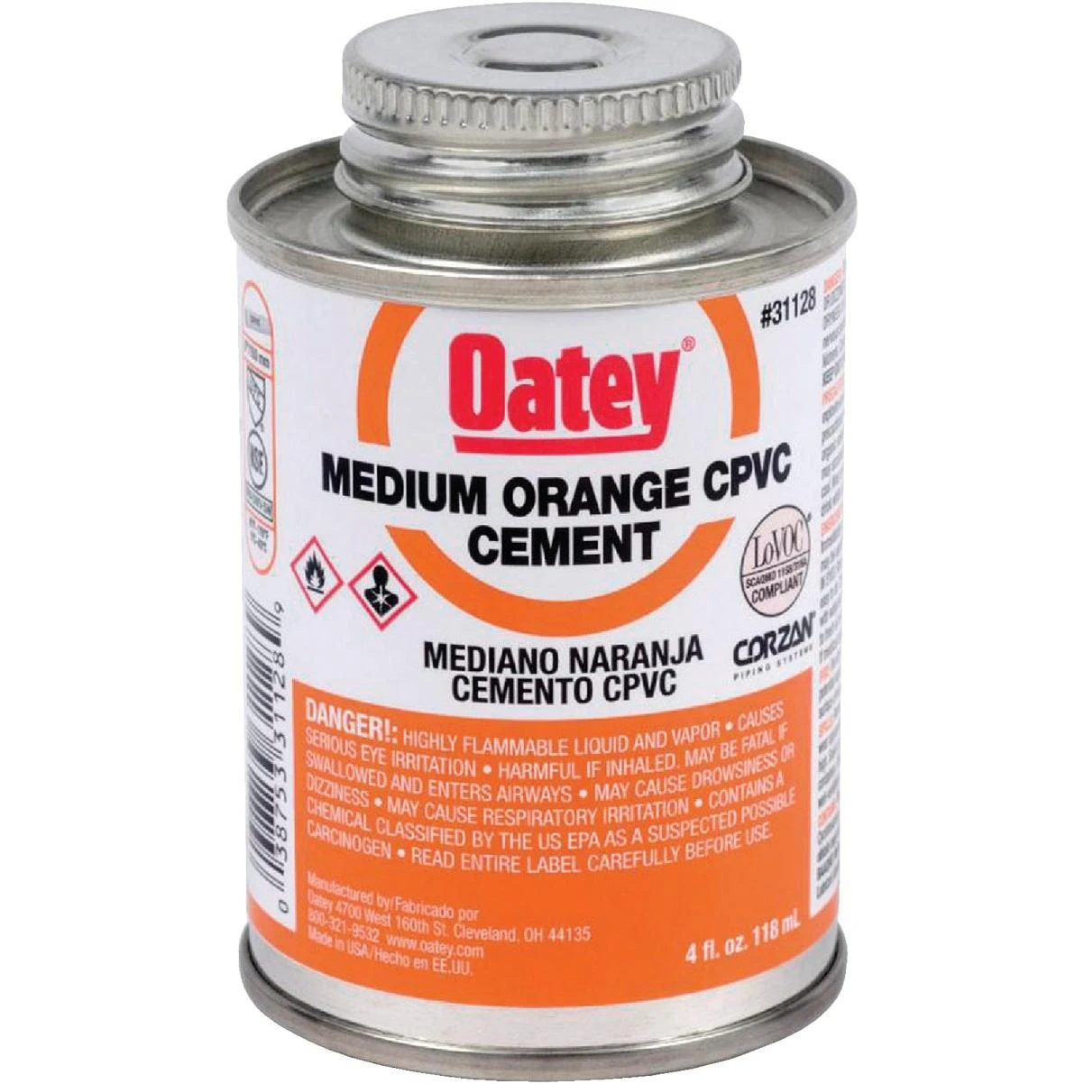 Oatey 4 Oz. Medium Bodied Orange CPVC Cement