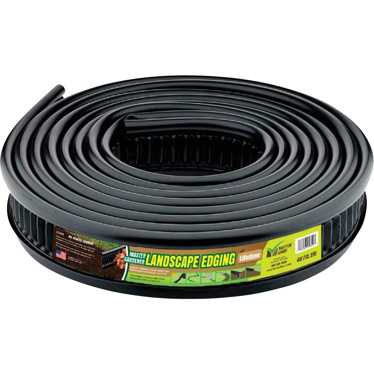 Master Mark Lifetime Professional 5 In. H. x 40 Ft. L. Black Recycled Plastic Lawn Edging