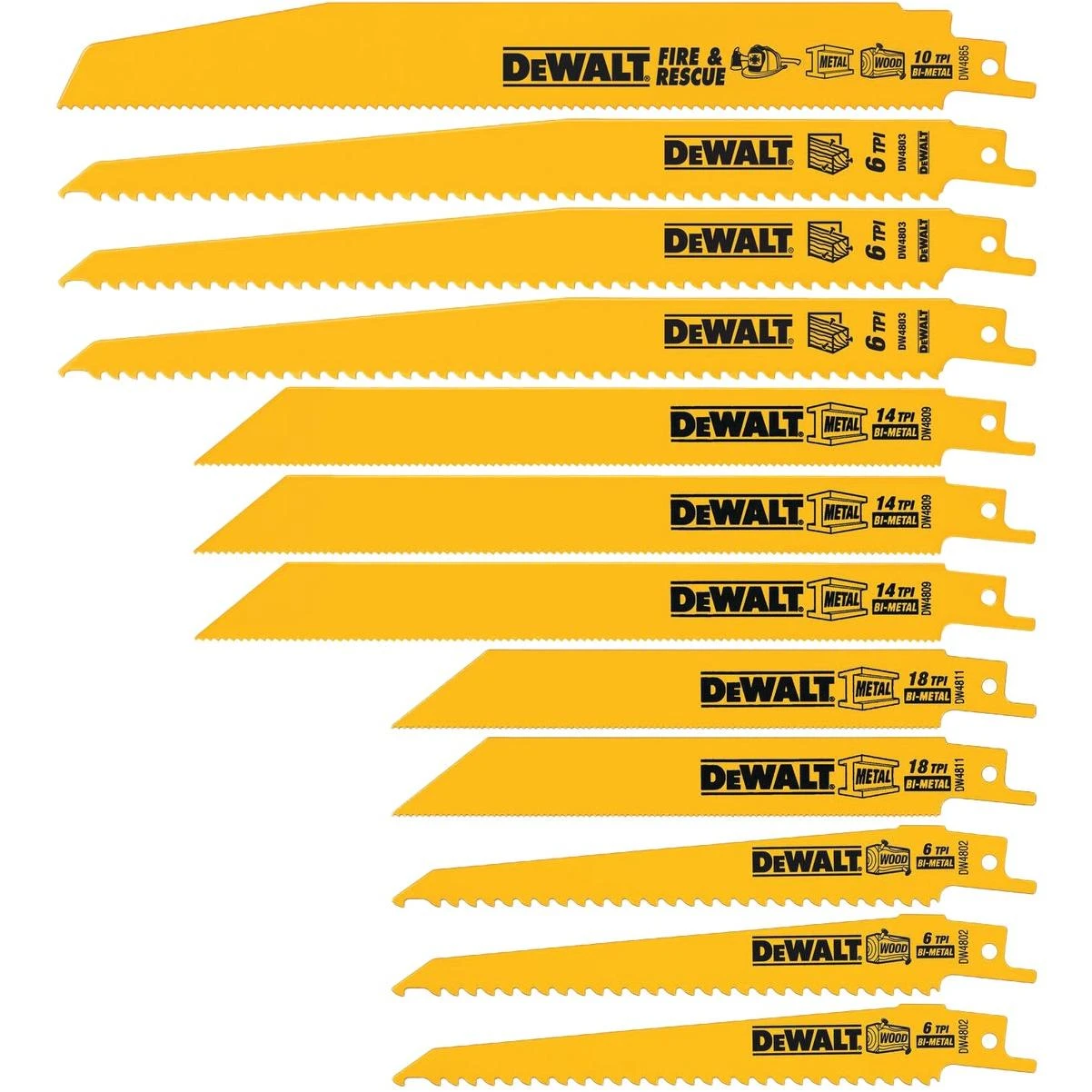 DEWALT 12-Piece Reciprocating Saw Blade Set