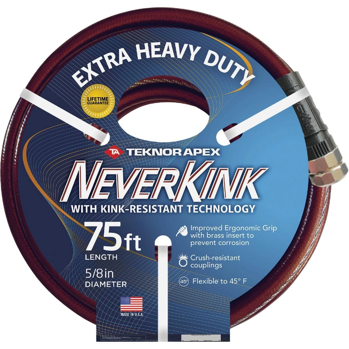 Teknor Apex Neverkink 5/8 In. Dia. x 75 Ft. L. Extra Heavy-Duty Garden Hose