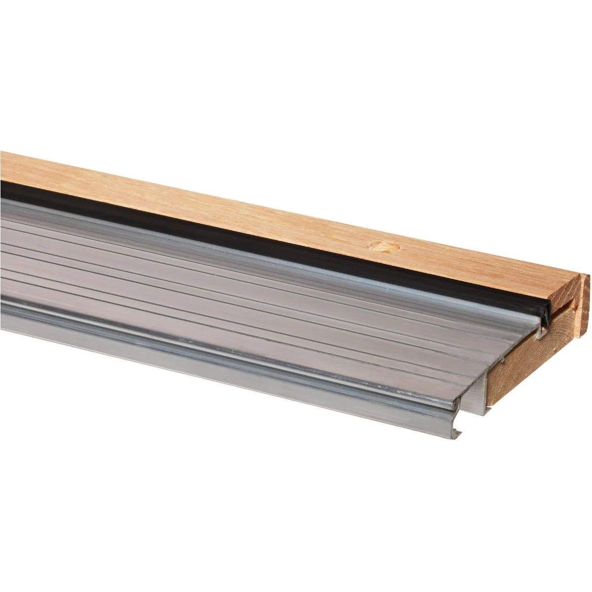 M-D Building Products 4-9/16 in. x 1-1/8 in. x 36 in. Silver Adjustable Aluminum & Hardwood Threshold