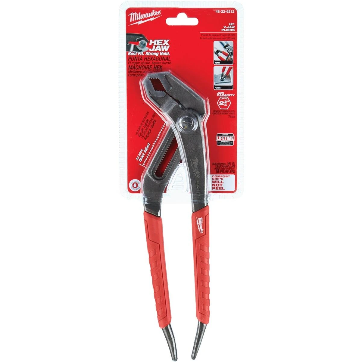 Milwaukee 12 In. Comfort Grip V-Jaw Groove Joint Pliers