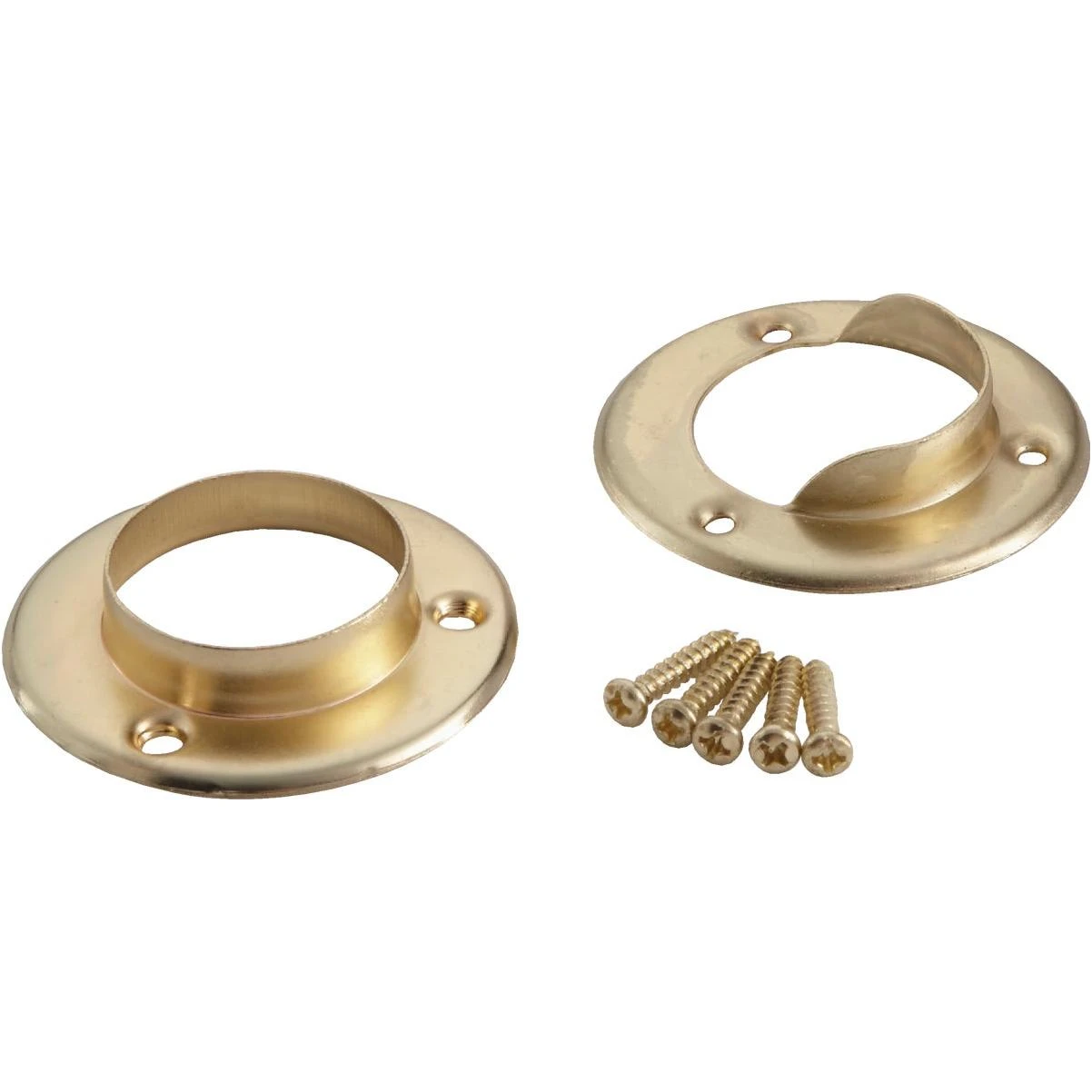 John Sterling Closet-Pro 1-3/8 In. Steel Closet Rod Socket, Brass (2-Pack)