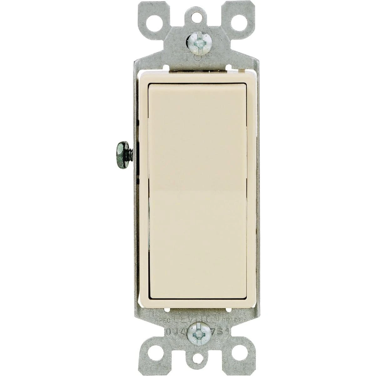 Leviton Decora Residential Grade 15 Amp Rocker Single Pole Switch, Ivory