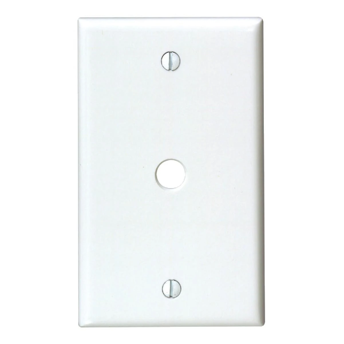 Leviton 1-Gang Plastic White Telephone/Cable Wall Plate with 0.312 In. Hole