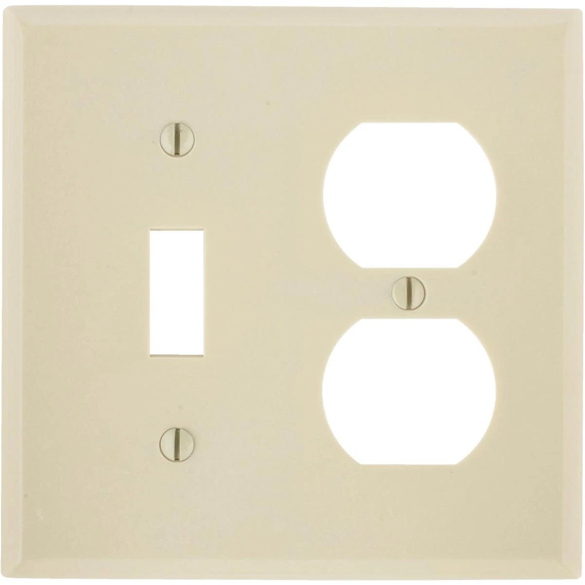 Leviton Oversized 2-Gang Thermoset Single Toggle/Duplex Outlet Wall Plate, Ivory
