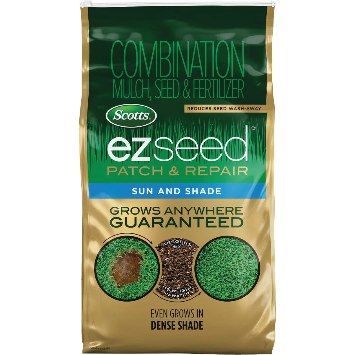 Scotts EZ Seed 10 Lb. 225 Sq. Ft. Patch & Repair Sun and Shade Mulch, Seed and Fertilizer Combination