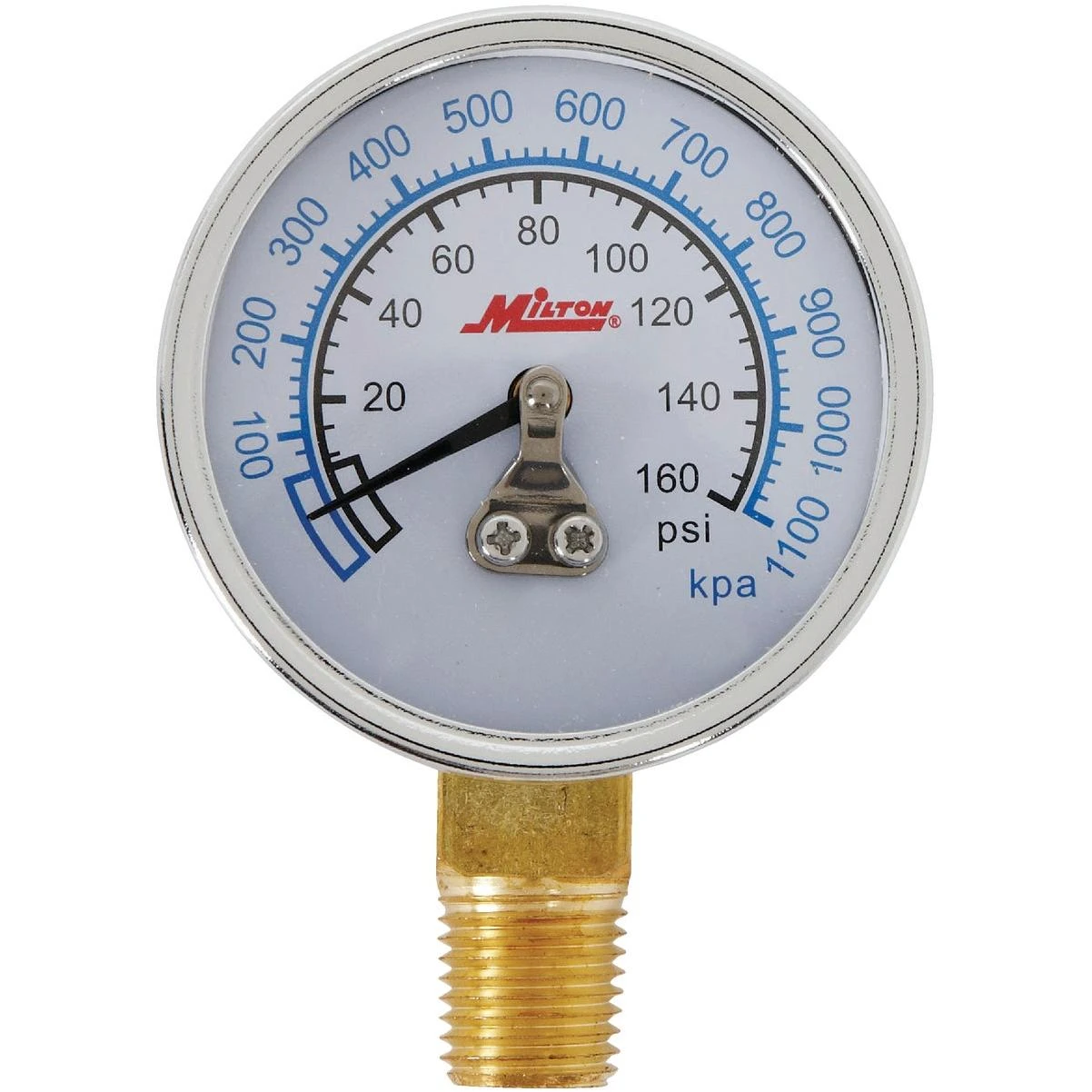 Milton 1/4 In. NPT Bottom Mount Pressure Gauge