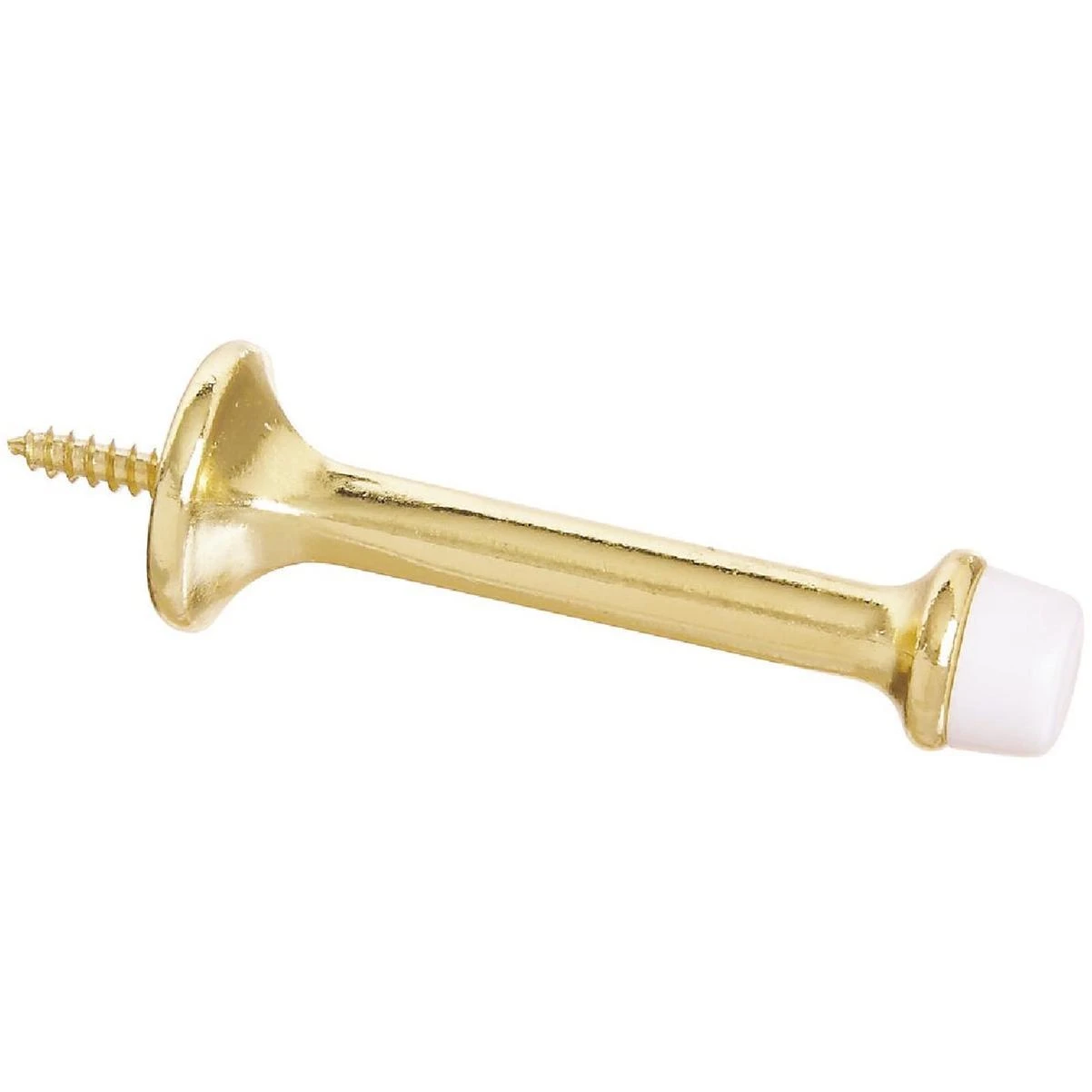 National Hardware Heavy Duty 3 In. Rigid Door Stop, Bright Brass