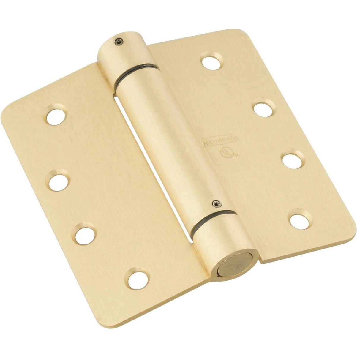 National 4 In. 1/4 In. Radius Brass Spring Door Hinge