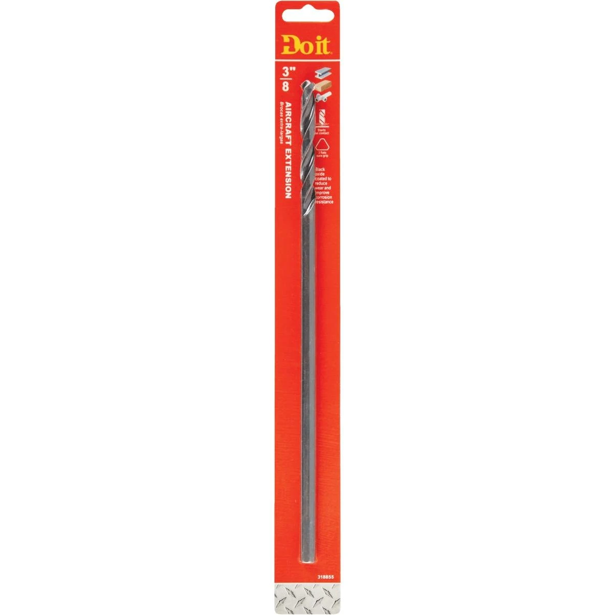 Do it Best 3/8 In. x 12 In. Black Oxide Extended Length Drill Bit
