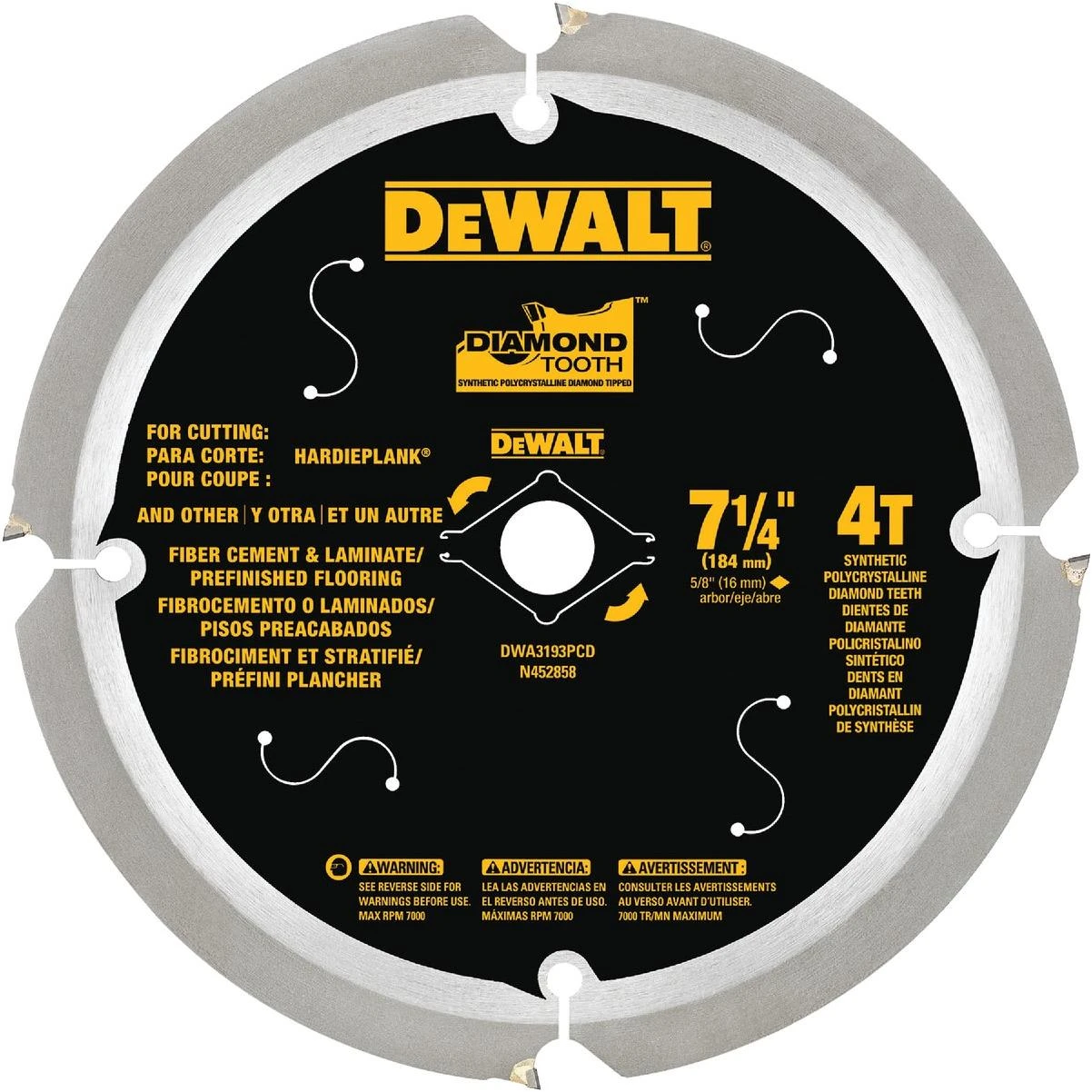 DEWALT 7-1/4 In. HardiePlank PCD Circular Saw Blade