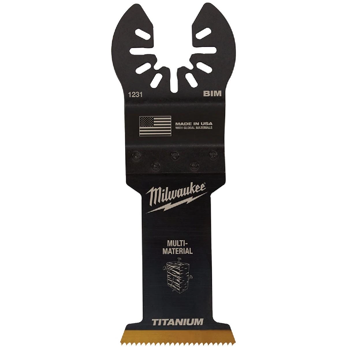 Milwaukee OPEN-LOK 1-3/8 In. TITANIUM CHARGED Bi-Metal Multi-Material Oscillating Multi-Tool Blade (3-Pack)