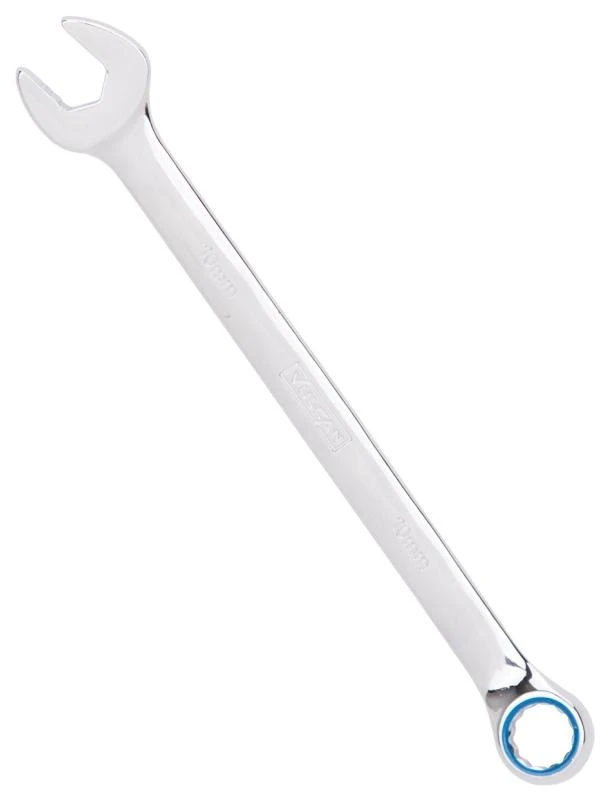 Vulcan MT6547913 Combination Wrench, Metric, 10 mm Head, Chrome Vanadium Steel, Silver, Round Handle