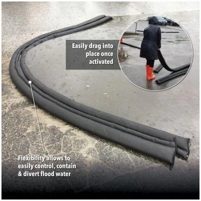 Black Flood Barrier Fabric, 6 Inches by 10 Feet, Durable Water-Resistant Material