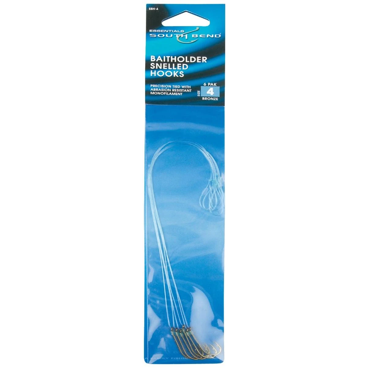 South Bend Size 4 Baitholder Snelled Hooks (6-Pack)