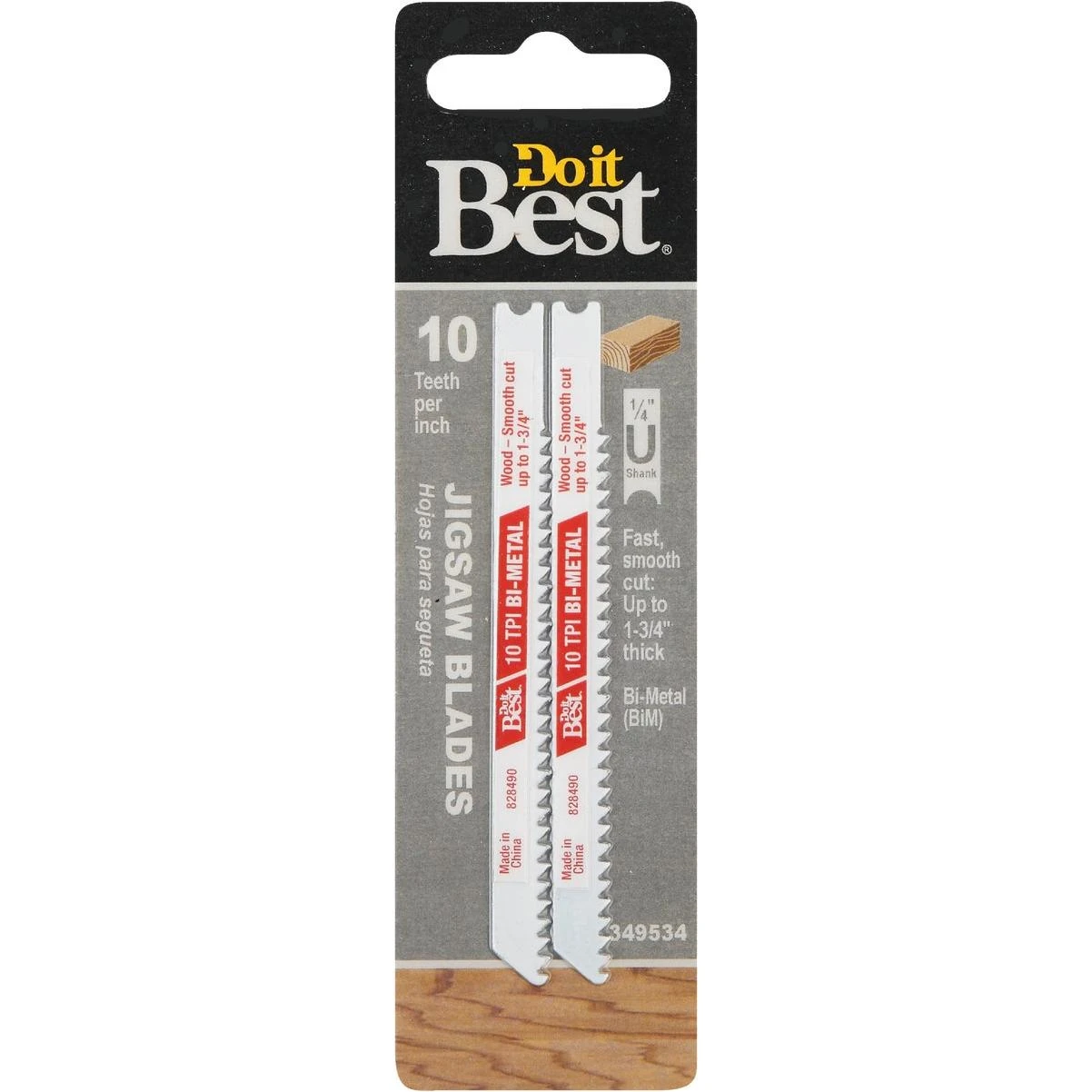 Do it Best U-Shank 3-5/8 In. x 10 TPI Bi-Metal Jig Saw Blade, Wood 1-3/4 In. Thick (2-Pack)