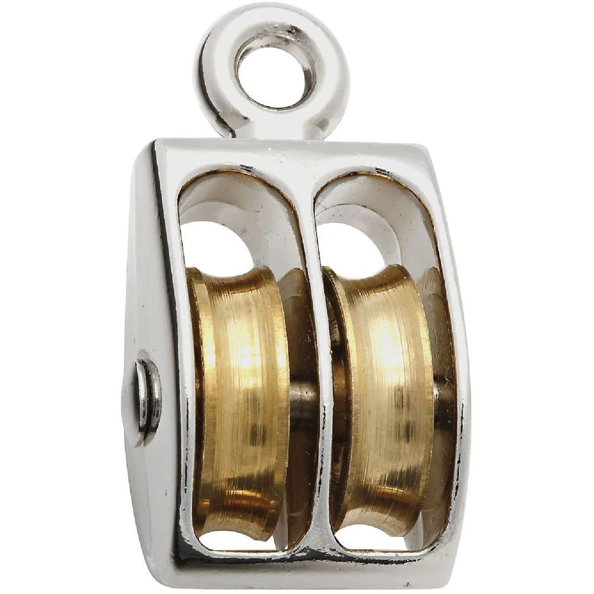 National 3204 1 In. O.D. Double Fixed Eye No-Rust Rope Pulley