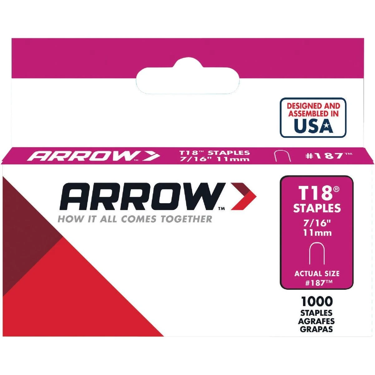 Arrow T18 Round Crown Cable Staple, 7/16 In. (1000-Pack)