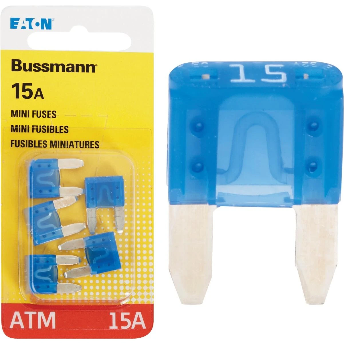 Bussmann 15A 32V ATM Blade Mini Automotive Fuse (5-Pack)