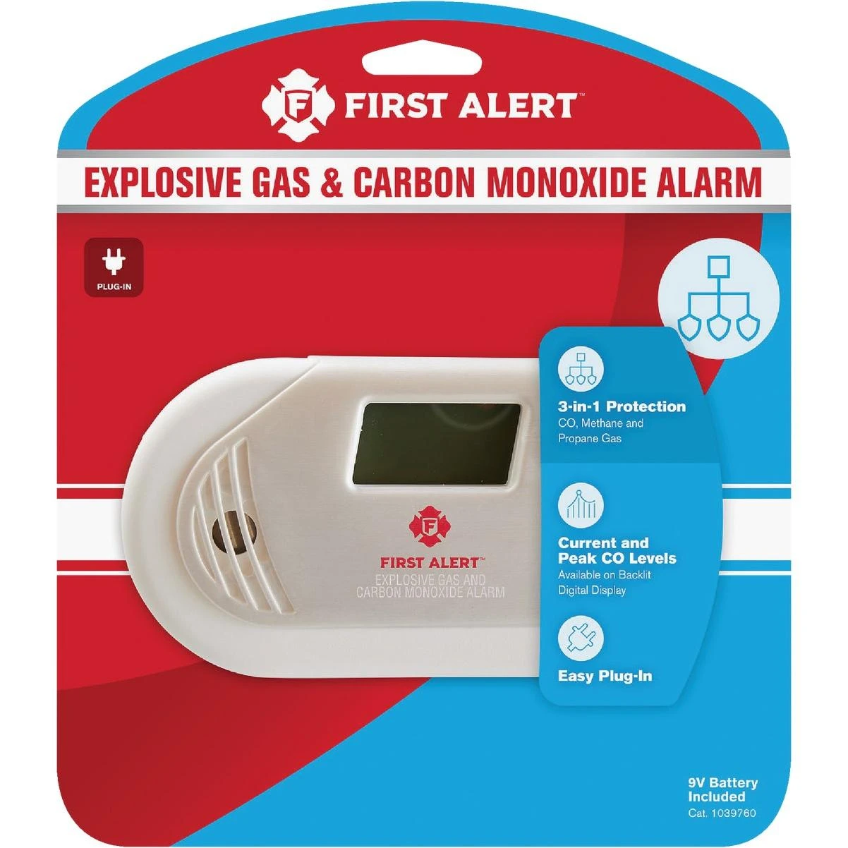 First Alert GC01 Plug-In Electrochemical Combo Explosive Gas and Carbon Monoxide Alarm