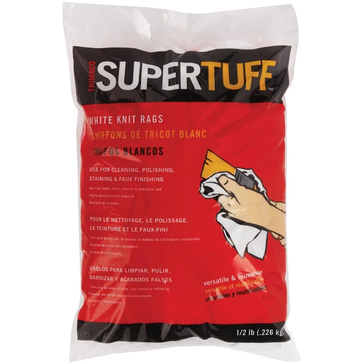 Supertuff 8 Oz. White Knit Painter's Rags - Model 10811