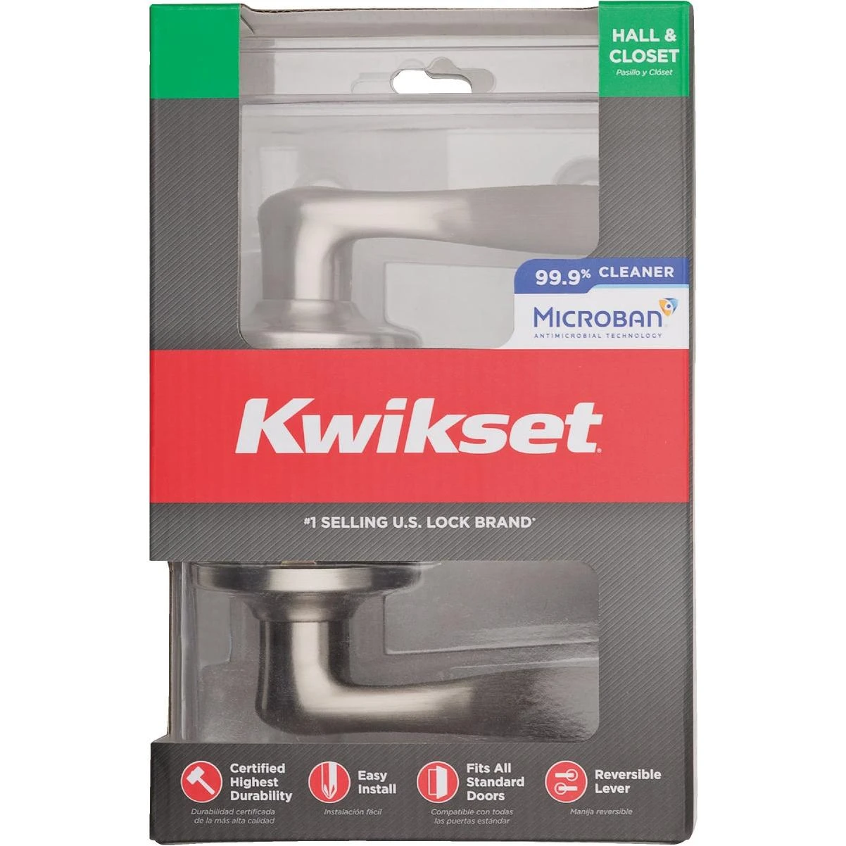 Kwikset Signature Series Satin Nickel Tustin Passage Door Lever