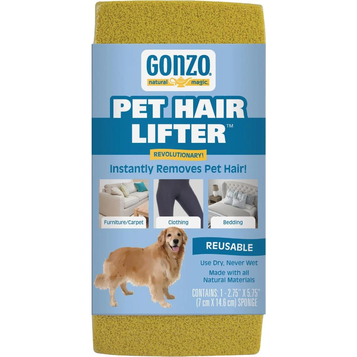 Gonzo 2.75 In. W. x 5.75 In. L. Pet Hair Lifter Sponge