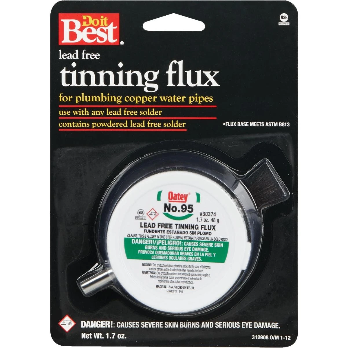 Do it Best No. 95 1.7 Oz. Lead-Free Tinning Flux with Brush, Powdered
