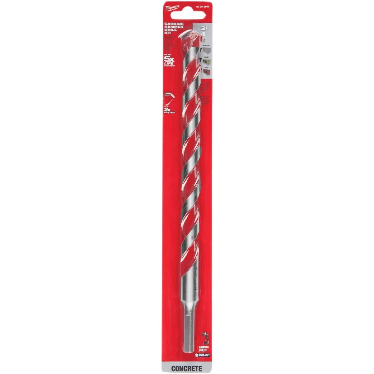 Milwaukee SHOCKWAVE 3/4 In. x 12 In. Impact Duty Masonry Carbide Hammer Drill Bit