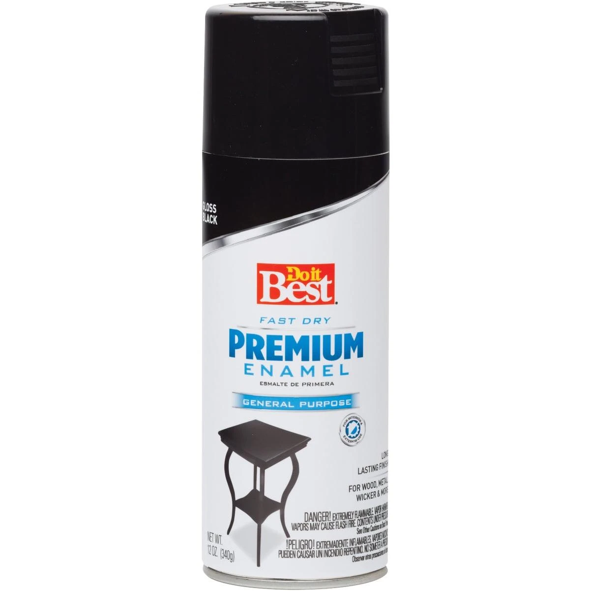 Do it Best Premium Enamel 12 Oz. Gloss Spray Paint, Black