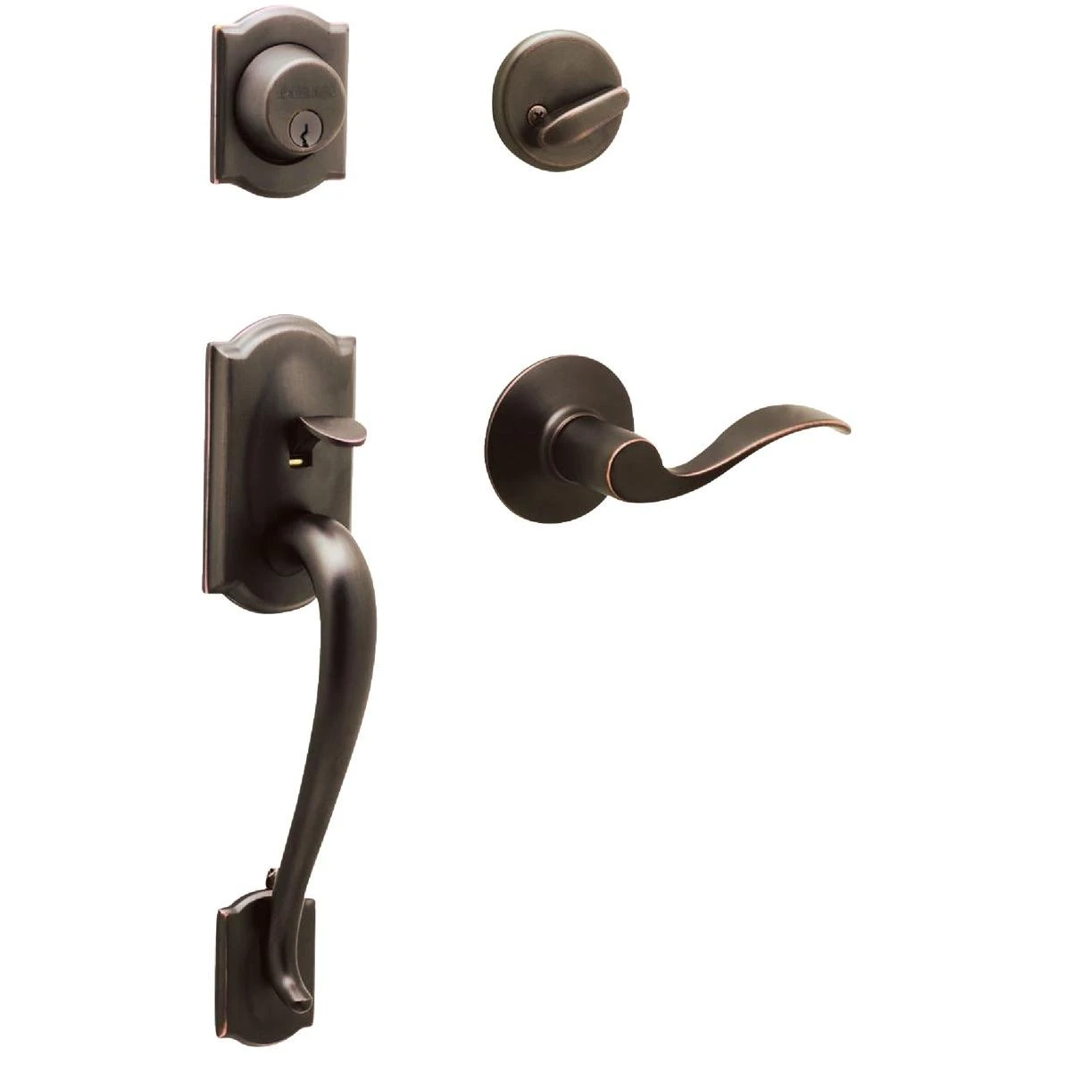 Schlage Aged Bronze Entry Door Handleset with Accent Lever