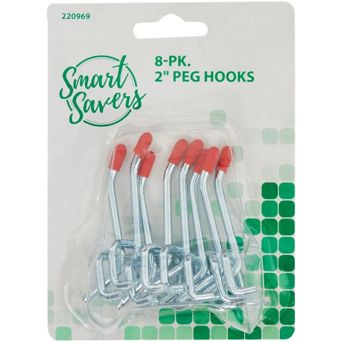 Smart Savers 2 In. Angled Pegboard Hook (8-Count)